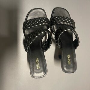 Michael Kors Elegant Black Braided Sandals